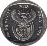 Монета. Южно-Африканская республика (ЮАР). 2 ранда 2008 год. UNC. ав.