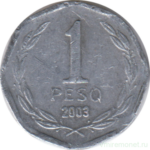Монета. Чили. 1 песо 2003 год.