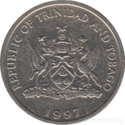 Монета. Тринидад и Тобаго. 25 центов 1997 год.