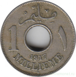 Монета. Египет. 1 миллим 1917 год. H.
