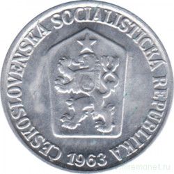 Монета. Чехословакия. 3 геллера 1963 год.