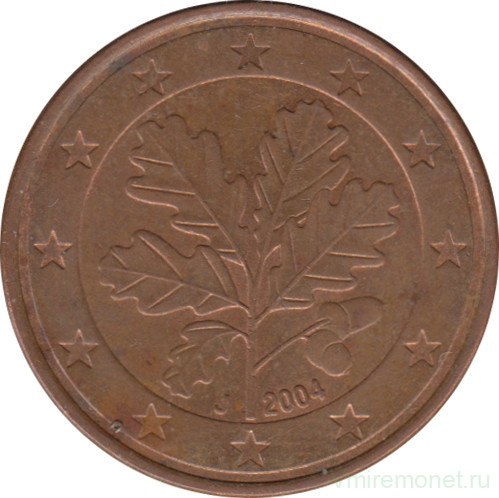 Монета. Германия. 5 центов 2004 год (J).
