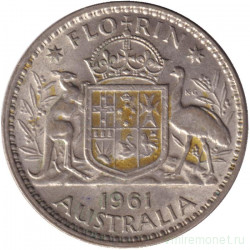 Монета. Австралия. 1 флорин (2 шиллинга) 1961 год.