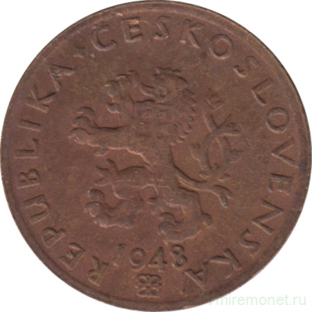 Монета. Чехословакия. 20 геллеров 1948 год.