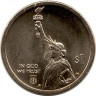 Монета. США. 1 доллар 2026 год. Американские инновации. Норман Борлоуг, отец Зелёной революции. Монетный двор D.