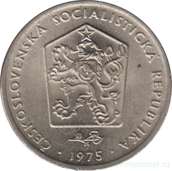 Монета. Чехословакия. 2 кроны 1975 год.