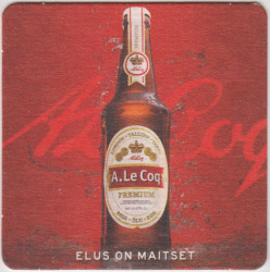 Подставка. Пиво  "A. Le Coq". У жизни есть вкус. Литва.