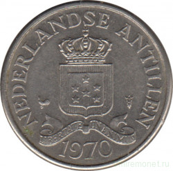 Монета. Нидерландские Антильские острова. 25 центов 1970 год.