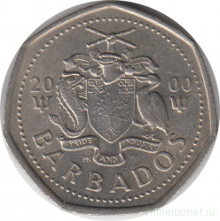 Монета. Барбадос. 1 доллар 2000 год.