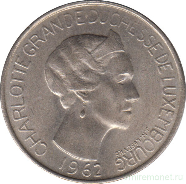 Монета. Люксембург. 5 франков 1962 год.