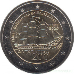 Монета. Эстония. 2 евро 2020 год. 200 лет открытию Антарктиды.