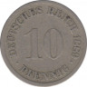 Монета. Германия (Германская империя 1871-1922). 10 пфеннигов 1889 год. (G). ав.