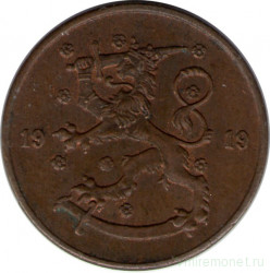 Монета. Финляндия. 5 пенни 1919 год.