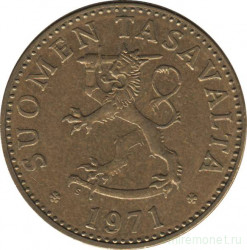 Монета. Финляндия. 50 пенни 1971 год.