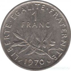 Монета. Франция. 1 франк 1970 год.