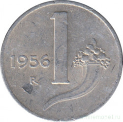 Монета. Италия. 1 лира 1956 год.