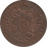 Монета. Австрстрийская империя. 6 крейцеров 1800 год. Монетный двор S. ав.