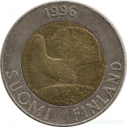 Монета. Финляндия. 10 марок 1996 год.