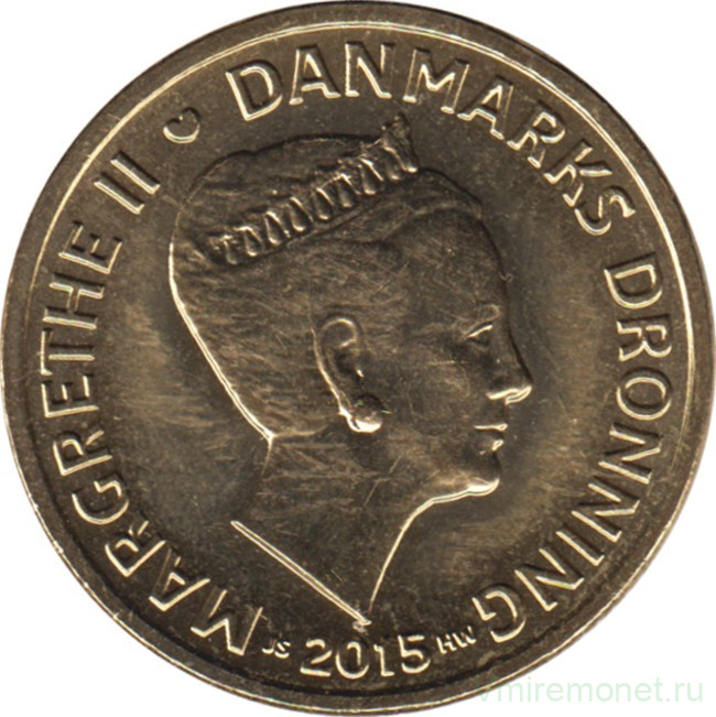 Монета. Дания. 20 крон 2015 год.