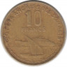 Монета. Французское Сомали. 10 франков 1965 год.
