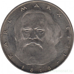 Монета. ФРГ. 5 марок 1983 год. 100 лет со дня смерти Карла Маркса.