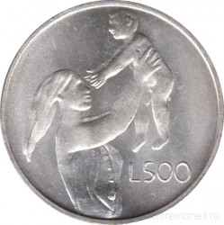 Монета. Сан-Марино. 500 лир 1972 год. Мать и дитя.
