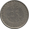 Монета. Суринам. 25 центов 1986 год.