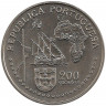 Аверс. Монета. Португалия. 200 эскудо 1994 год. Тордесильясский договор.