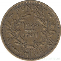 Монета. Тунис. 50 сантимов 1933 год.