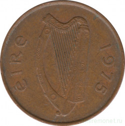 Монета. Ирландия. 2 пенса 1975 год.