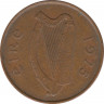 Монета. Ирландия. 2 пенса 1975 год. ав.