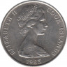 Монета. Острова Кука. 10 центов 1983 год. ав.