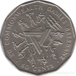 Монета. Австралия. 50 центов 1982 год. XII игры Содружества.