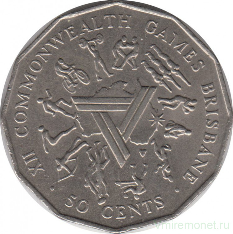 Монета. Австралия. 50 центов 1982 год. XII игры Содружества.