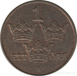Монета. Швеция. 1 эре 1950 год (бронза).