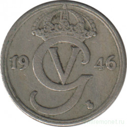 Монета. Швеция. 10 эре 1946 год (никелевая бронза). 