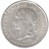 Монета. Колумбия. 50 сентаво 1881 год.