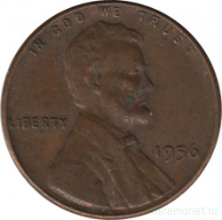 Монета. США. 1 цент 1956 год.