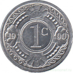 Монета. Нидерландские Антильские острова. 1 цент 1990 год.