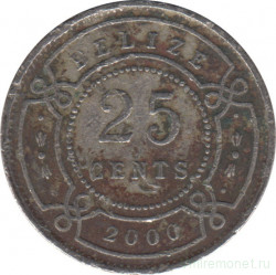 Монета. Белиз. 25 центов 2000 год.