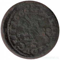 Монета. Польша. 1 солид 1666 год. Ян II Казимир. (Литва). Голова оленя.