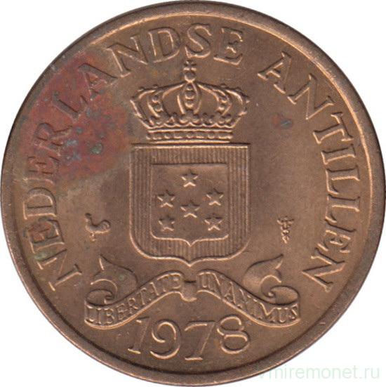 Монета. Нидерландские Антильские острова. 2,5 цента 1978 год.