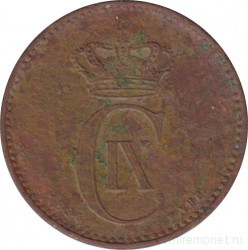 Монета. Дания. 2 эре 1894 год.