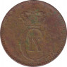 Монета. Дания. 2 эре 1894 год . ав.