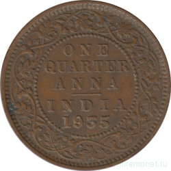 Монета. Индия. 1/4 анны 1935 год.