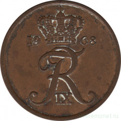 Монета. Дания. 5 эре 1968 год.