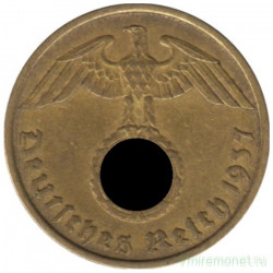 Монета. Германия. Третий Рейх. 5 рейхспфеннигов 1937 год. Монетный двор - Мюнхен (D).