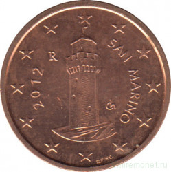 Монета. Сан-Марино. 1 цент 2012 год.