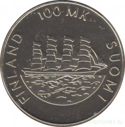 Монета. Финляндия. 100 марок 1991 год. 70 лет автономии Аландских островов.