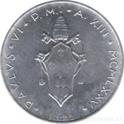 Монета. Ватикан. 2 лиры 1975 год. Агнец.